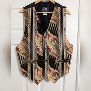 Cafe Vintage button front vest made in USA styled in Italy NO SIZE TAG